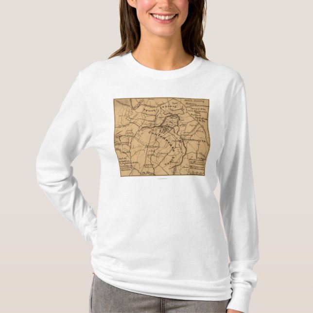 Strid av vildmarken - inbördeskrig panorama- 2 t shirt (Framsida)