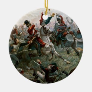 Strid av Waterloo, 18th Juni 1815, 1898 (färg l Julgransprydnad Keramik