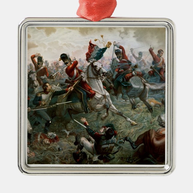 Strid av Waterloo, 18th Juni 1815, 1898 (färg l Julgransprydnad Metall (Framsidan)