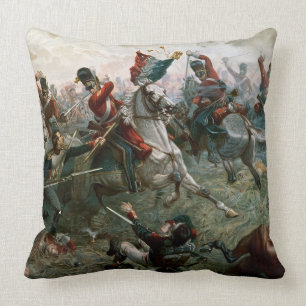 Strid av Waterloo, 18th Juni 1815, 1898 (färg l Kudde