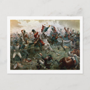 Strid av Waterloo, 18th Juni 1815, 1898 (färg l Vykort