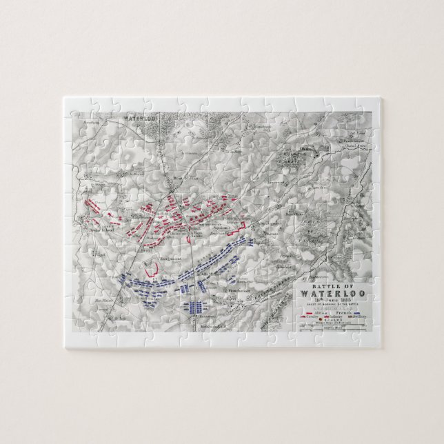 Strid av Waterloo, 18th Juni 1815, lakan 1st Pussel (Horisontell)