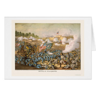 Strid av Williamsburg av Kurz och Allison 1862 Hälsningskort