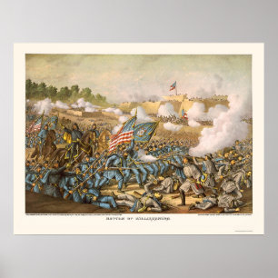 Strid av Williamsburg av Kurz och Allison 1862 Poster