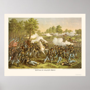 Strid av Wilsons bäck av Kurz och Allison 1861 Poster