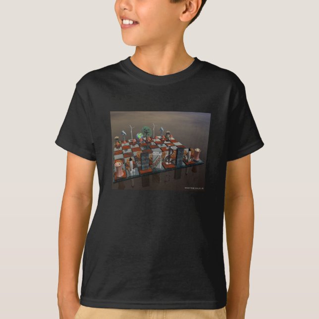 Strid för planet, världsschack t-shirt (Framsida)