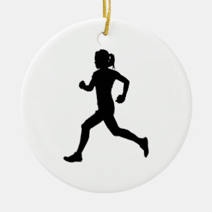 Strid i Grace: Female Marathon Springer Silhouette Julgransprydnad Keramik