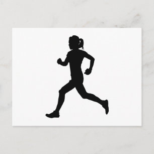 Strid i Grace: Female Marathon Springer Silhouette Vykort
