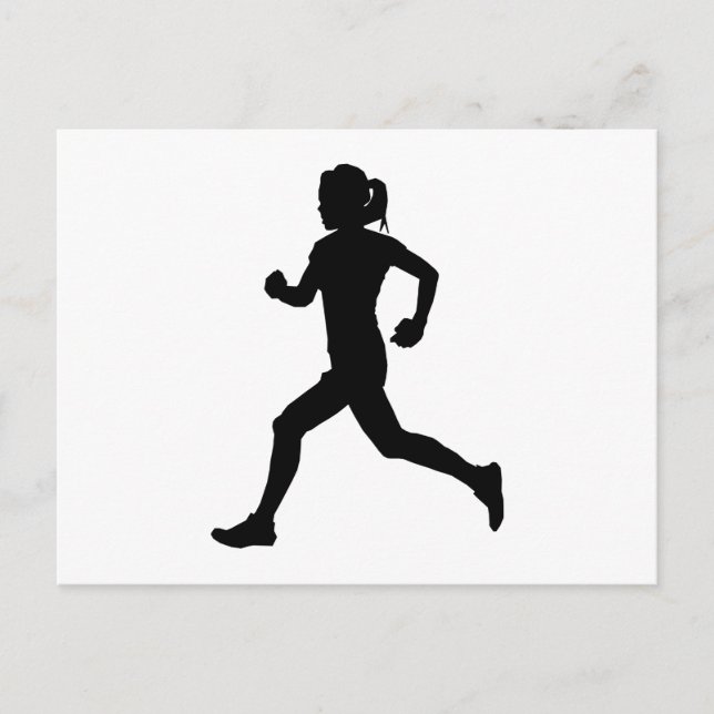 Strid i Grace: Female Marathon Springer Silhouette Vykort (Framsida)