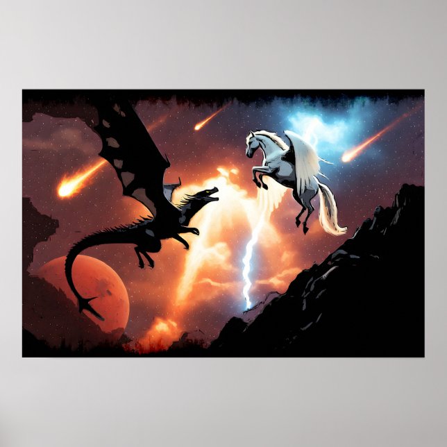 Strid i yttre rymden - Drakon och Pegasus Poster (Framsidan)