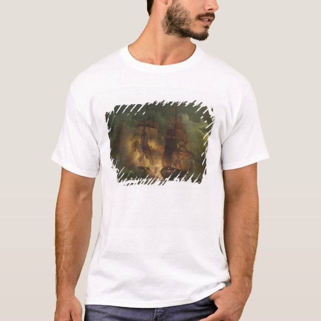 Strid mellan den franska frigaten 'Arethuse T Shirt (Framsida)