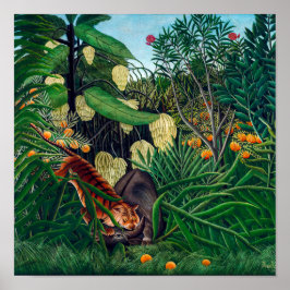 Strid mellan en tiger och en buffel | H Rousseau | Poster