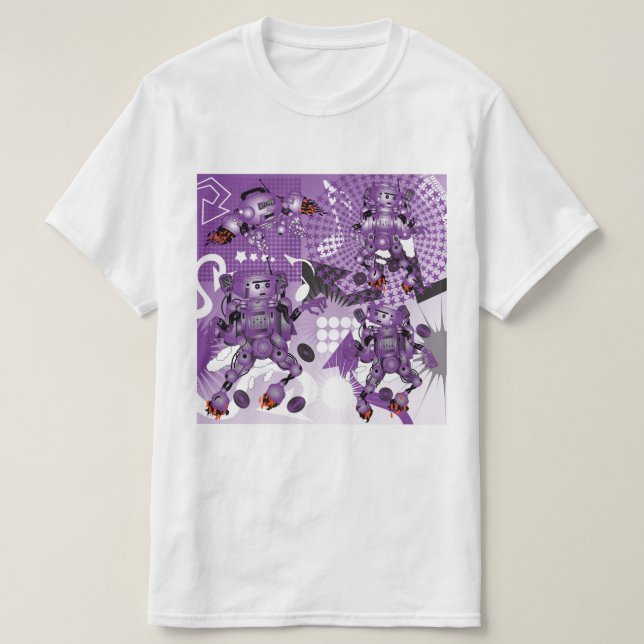 strid mellan Hiphop-robotar T Shirt (Design framsida)