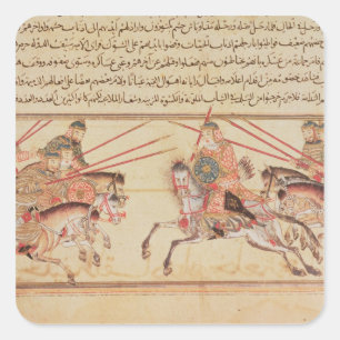 Strid mellan Mongol stammar, 13th århundrade Fyrkantigt Klistermärke