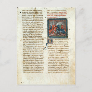 Strid mellan riddare, från 'Roman d'Artus' Vykort