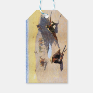 Strid om vattenhålet (av Frederic Remington) Presentetikett