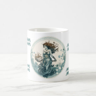 Stridande Aquarius-symbolteckning Kaffemugg