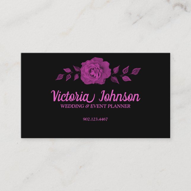 Stridande Black Rosa ros Visitkort (Framsida)