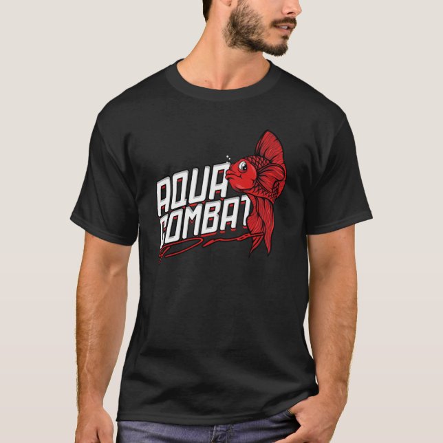 Stridande Fisk Siamesisk Aqua Combat T Shirt (Framsida)