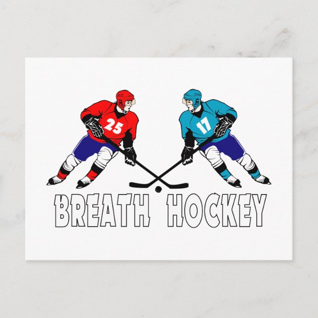 Stridande hockeyspelare vykort (Framsida)