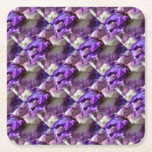 Stridande Lila, Violet och Mauve Iris Abstrakt Underlägg Papper Kvadrat
