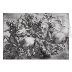 Striden av Anghiari efter Leonardo Da Vinci Hälsningskort