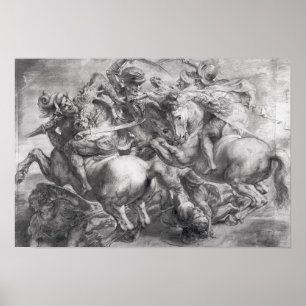 Striden av Anghiari efter Leonardo Da Vinci Poster