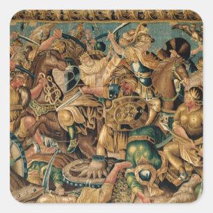 Striden av Arbelles i 333 BC, Aubusson Fyrkantigt Klistermärke