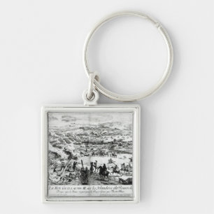 Striden av Boynen, c.1690 Fyrkantig Silverfärgad Nyckelring