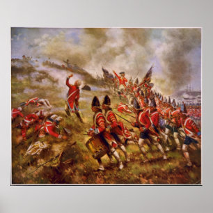 Striden av bunkerbacken av E. Percy Moran Poster