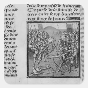 Striden av Crecy i 1346 Fyrkantigt Klistermärke