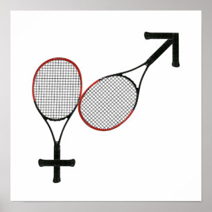 Striden av könsbestämmer tennis poster