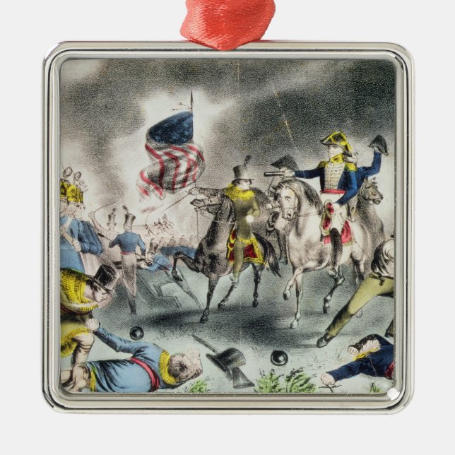 Striden av New Orleans, pub. Nathaniel Currier Julgransprydnad Metall (Framsidan)