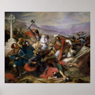 Striden av Poitiers som segras av Charles Martel Poster