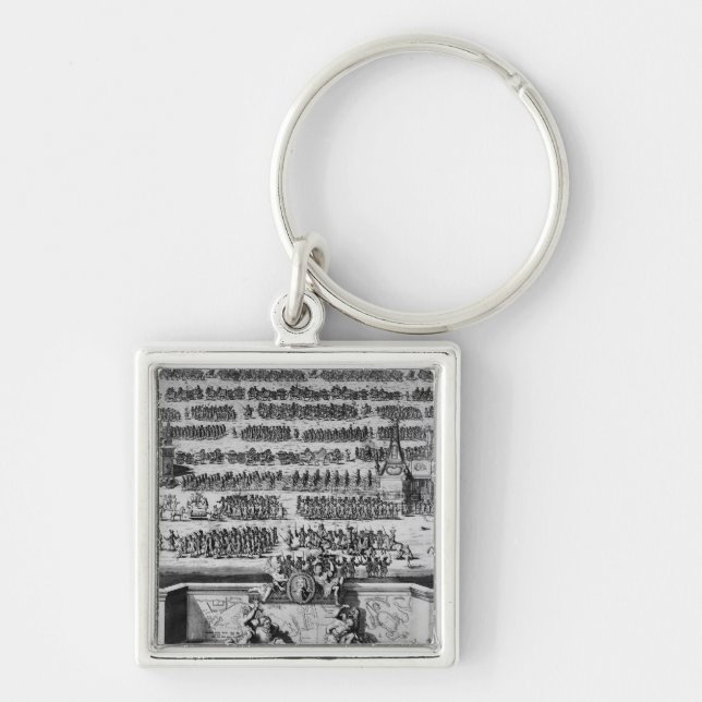Striden av Pottava, 1709 Fyrkantig Silverfärgad Nyckelring (Framsidan)