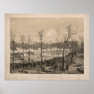 Striden av Shiloh av Alfred E. Mathews (1862) Poster