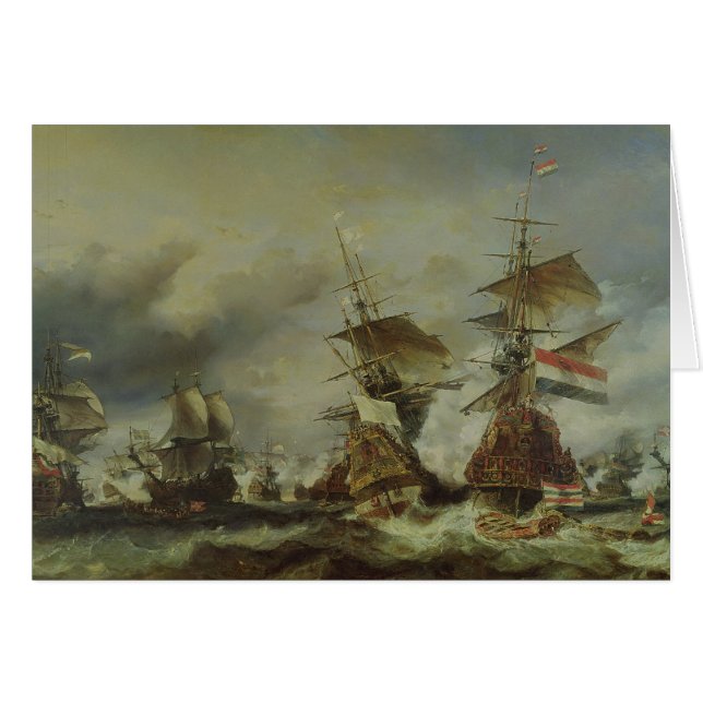 Striden av Texel, 29 Juni 1694 Hälsningskort (Framsidan Horizontal)