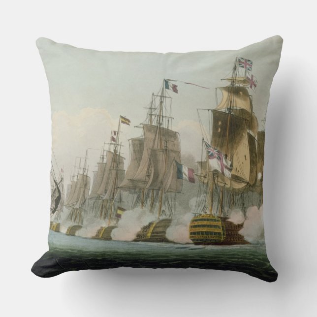 Striden av Trafalgar, 21st Oktober 1805, engrav Kudde (Framsida)