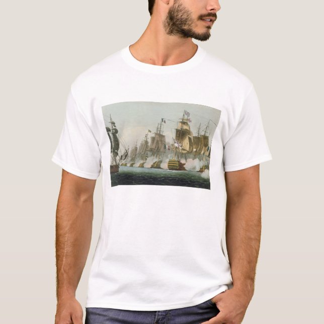 Striden av Trafalgar, 21st Oktober 1805, engrav T-shirt (Framsida)