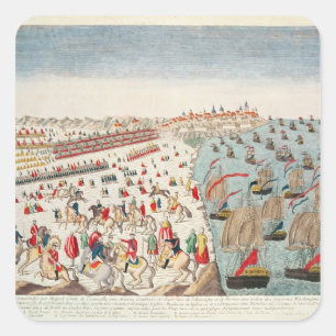 Striden av Yorktown, 19th Oktober 1781 Fyrkantigt Klistermärke