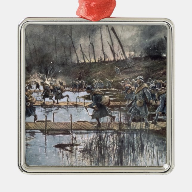Striden av Yseren i 1914 Julgransprydnad Metall (Framsidan)