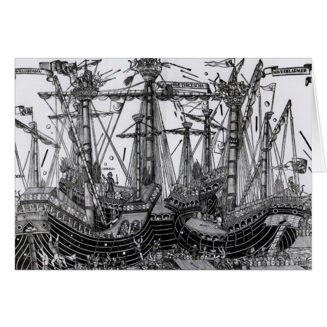 Striden av Zonchio i 1499 Hälsningskort (Framsidan Horizontal)