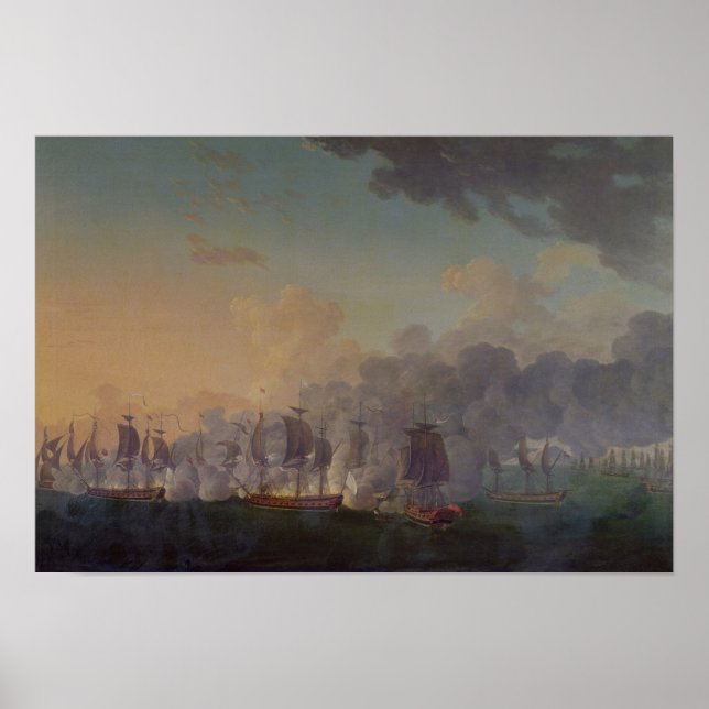 Striden i Louisbourg den 21 juli 1781 Poster (Framsidan)