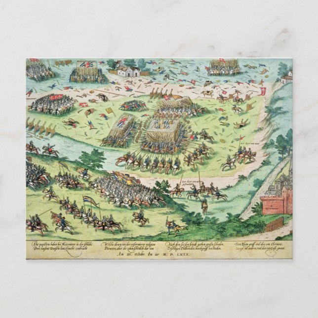 Striden i Moncontour den 3 oktober 1569 Vykort (Framsida)