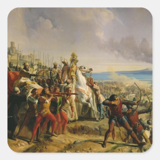 Striden i Montgisard Fyrkantigt Klistermärke (Framsida)