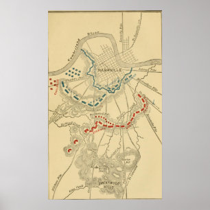 Striden i Nashville Karta Poster