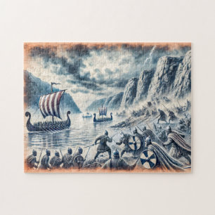Striden i Stiklestad i Pastel Chalk Teckning Pussel