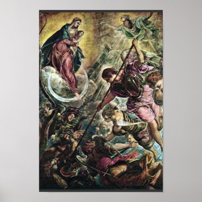 Striden mellan Archangel Michael och Satan by Tint Poster (Framsidan)