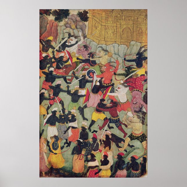 Striden mellan arméerna i Rama och Ravana Poster (Framsidan)