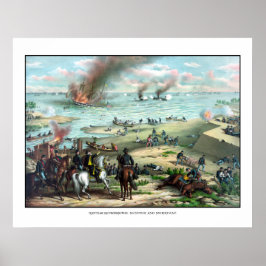 Striden mellan bildskärmen och Merrimac Poster
